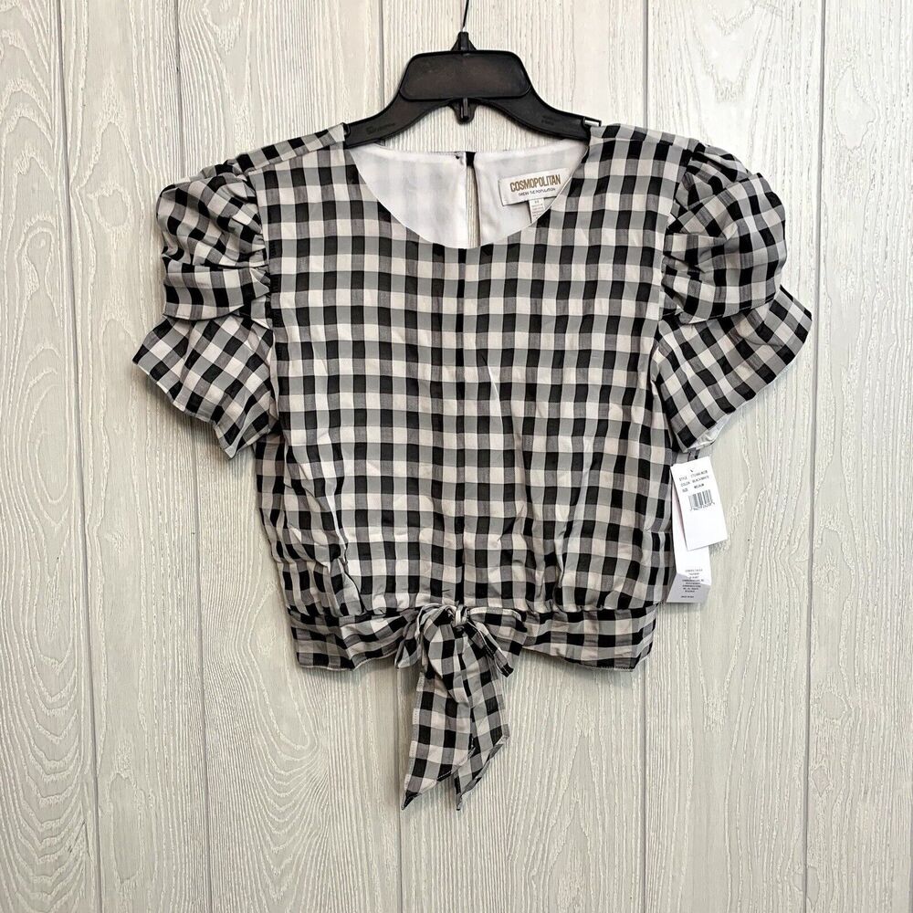 Cosmopolitan X Dress The Population Black White Dulce Crop Top Medium NWT